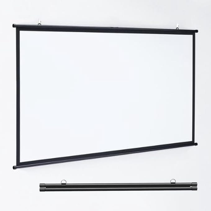 Projectiescherm - Pull-down scherm - Thuisbioscoop presentaties - Handmatig intrekbaar ontwerp - 60 inch - Wit