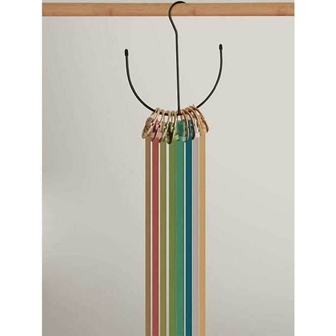 1 pièce de Cintre Multifonctionnel pour Ceinture, Organisateur de Rangement Pour Cravate, Foulard, Cintres à Ceinture one-size noir