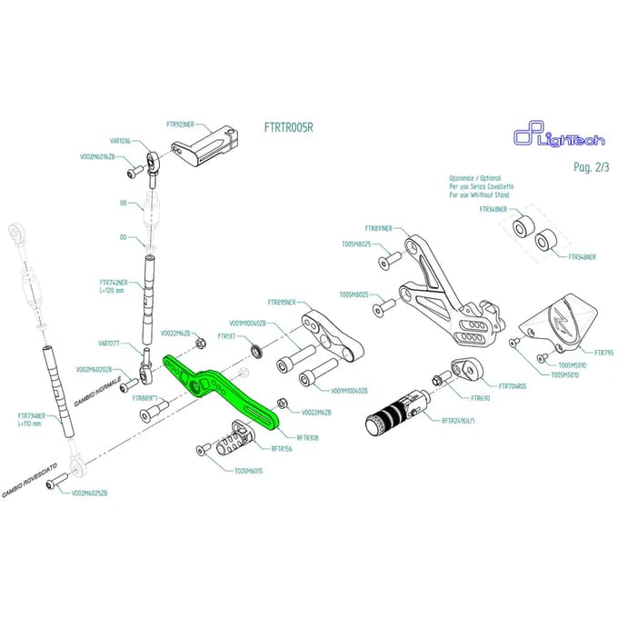 Commande de vitesses achteruit Lightech