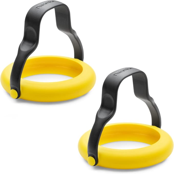 Flexibele Eierringen - Spatels Keukengerei - Ontbijt Bereiden - 3-in-1 Functionaliteit - 10x10x12 cm - Geel Zwart