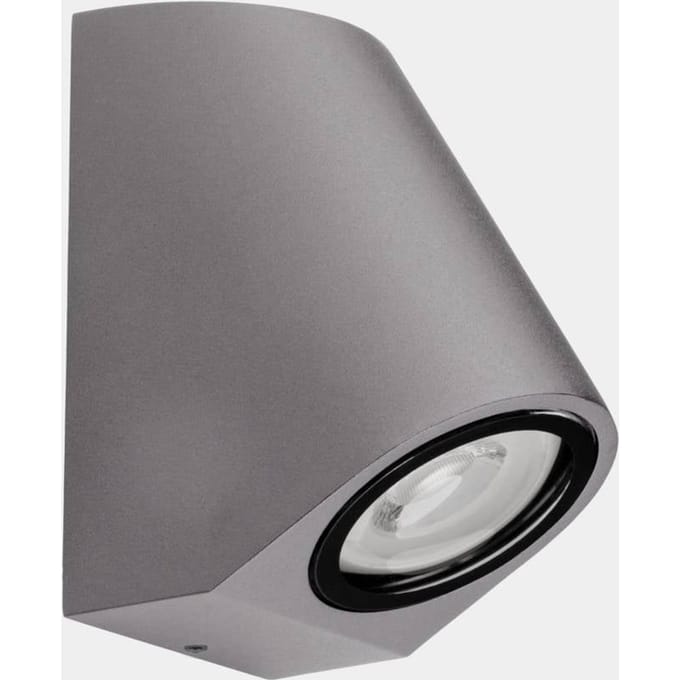LEDS-C4 Eko Schuine buitenwandlamp, grijs, breedte 7 cm, aluminium