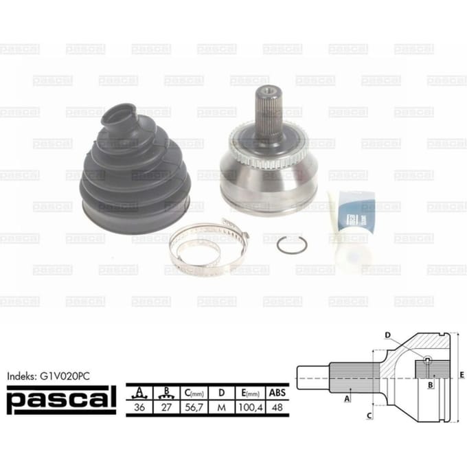 Homokineet reparatie set, aandrijfas PASCAL G1V020PC