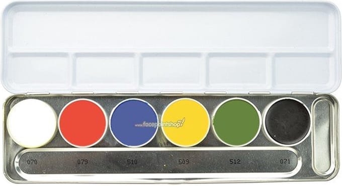 Kryolan Rubber Mask Grease Palette 6 Colors