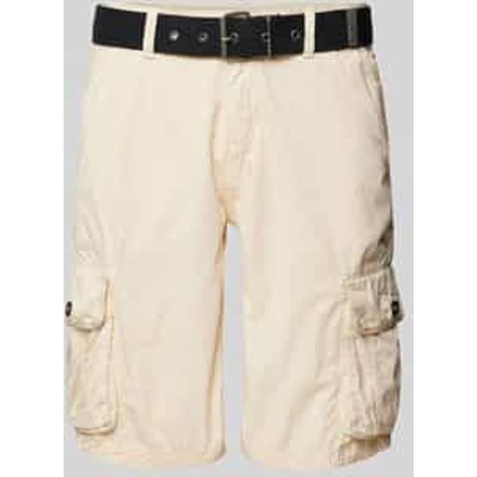 Korte regular fit cargobroek met stoffen riem, model 'DURRAS'
