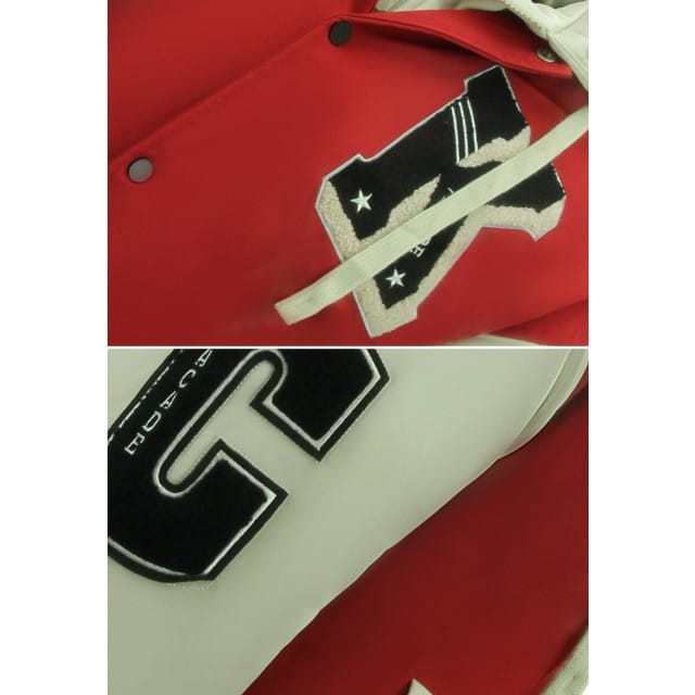 Oversized College Jack Heren met Capuchon - 8630 - Rood