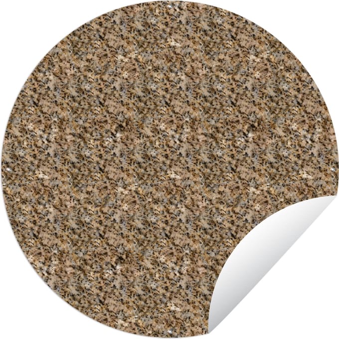 Tuincirkel Graniet - Patroon - Structuur - 60x60 cm - Ronde Tuinposter - Buiten