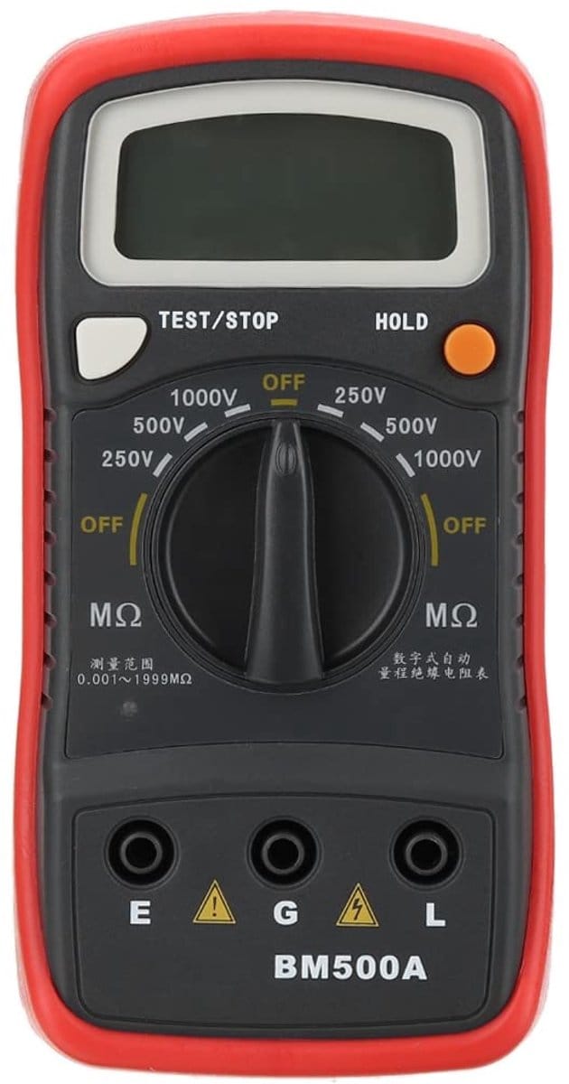 Isolatiemeter - Weerstandstester - Elektrische Inspectie - 1000V Meting - Compact Formaat - Grijs