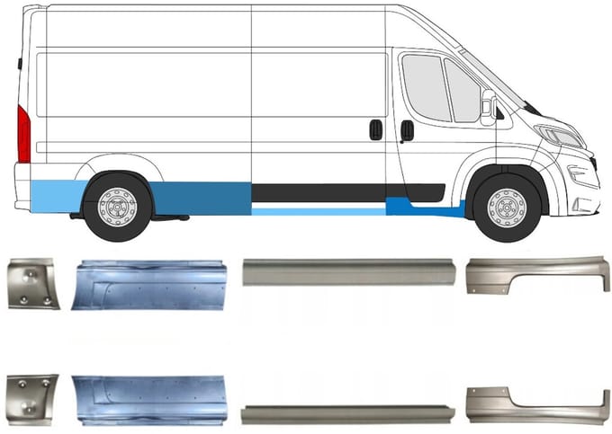 Reparatiepaneel set voor Opel Movano 2021-2026 / Links + Rechts