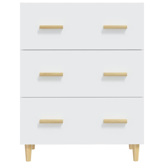 vidaXL - Dressoir - 70x34x90 - cm - bewerkt - hout - wit