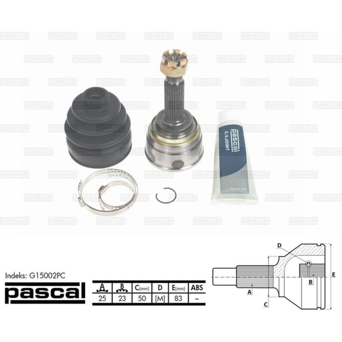 Homokineet reparatie set, aandrijfas PASCAL G15002PC