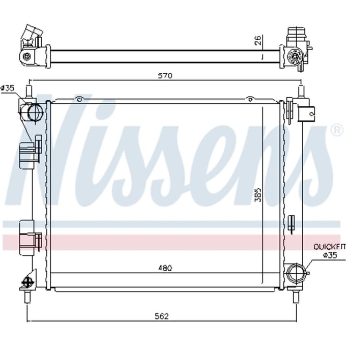 Radiator, motorkoeling NISSENS 67616