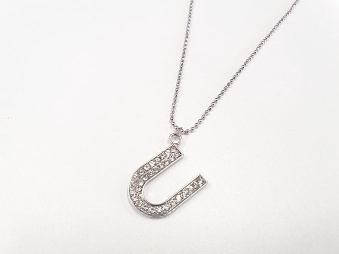 Ketting Met Letter Diamand - U