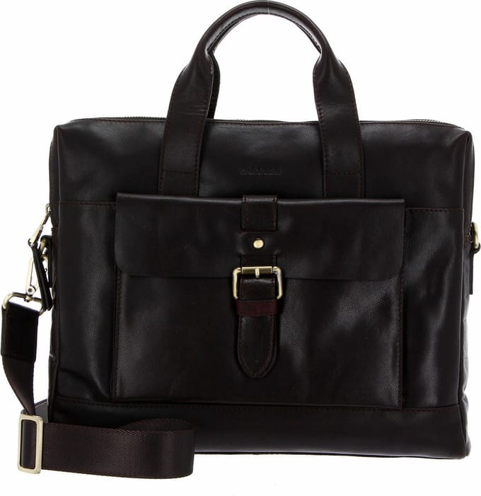 SADDLER Business tas Schoudertas met laptopvak Adam Computer Bag Dark Brown Bruine
