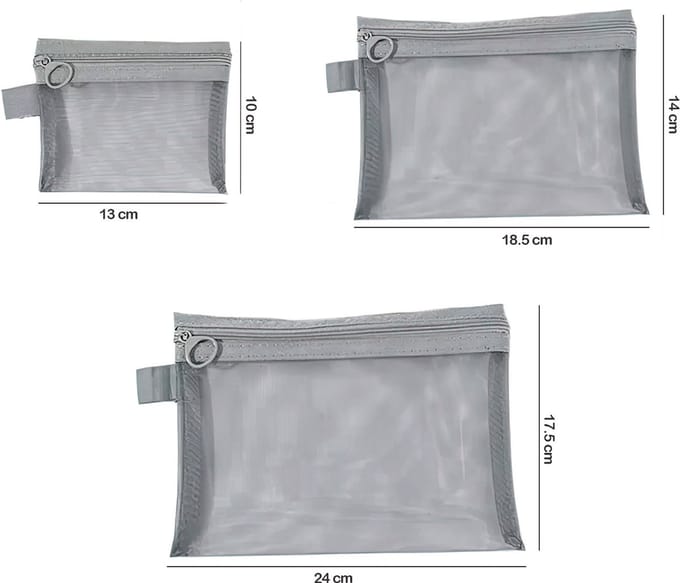Ainy Tas organizer grijs - set van 3 stuks bag organizer | cadeau voor vrouwen