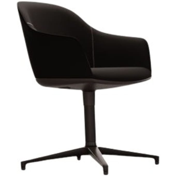 Vitra Softshell Chair  Viersteronderstel - Plano zwart - basic dark gepoedercoat