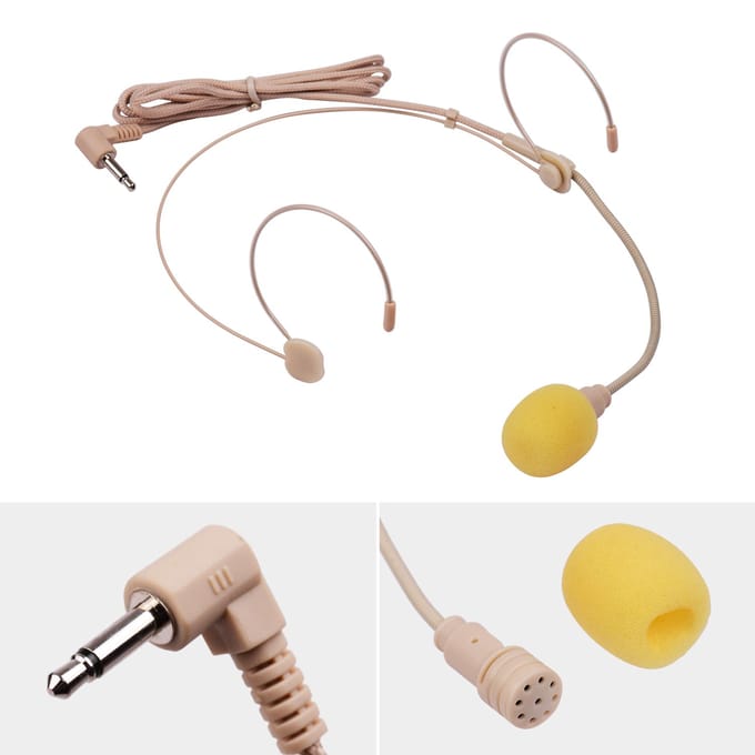 Goede kwaliteit headset-microfoon condensatormicrofoon 3,5 mm haakse interface voor draadloze bodypack 3.5mm Outside Thread Plug