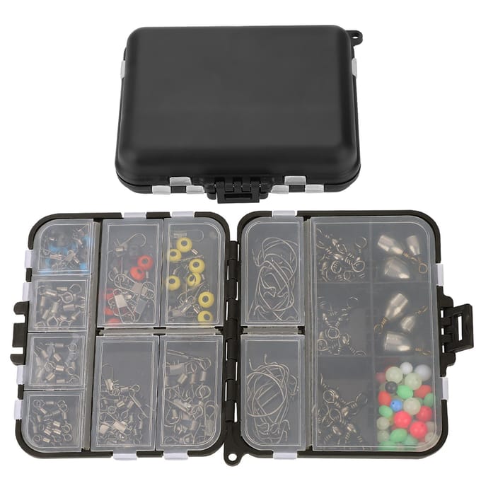 160 stuks Visaccessoires Kit Jig Haken Wartel Kraal met Tackle Box Kit gray