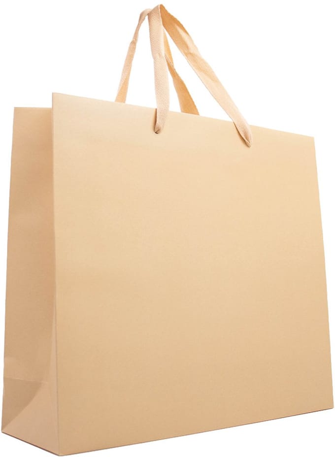 10x cadeautasjes Warm Sand A3 - 42x12x35cm