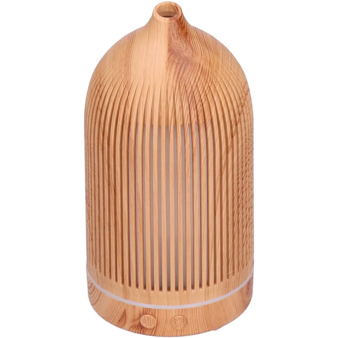 200ml Mini Holle Luchtbevochtiger met Nachtlampje USB-voeding Aroma Diffuser 5V Lichte Houtnerf beige