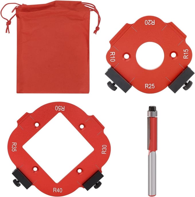 Hoekradius Jig Set voor Houtbewerking - 8 Maten Aluminium Sjabloon