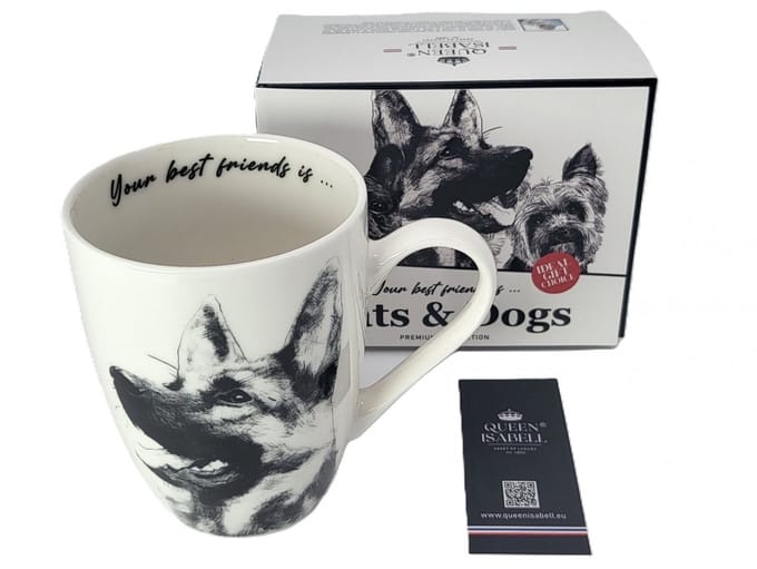 Queen Isabell - Porseleinen mok - Beker - Duitse herder, 350ml, Q1-05232