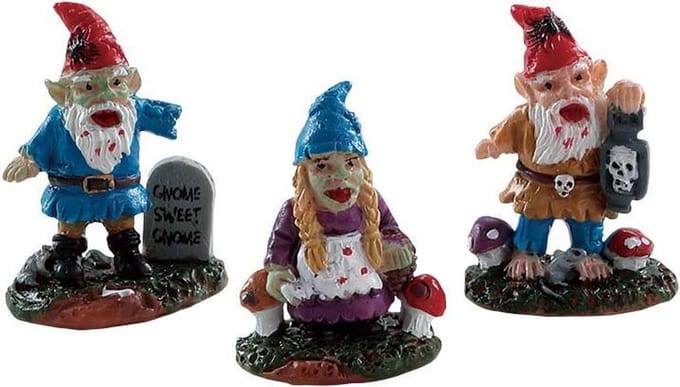 Lemax - Zombie Garden Gnomes - Set Of 3