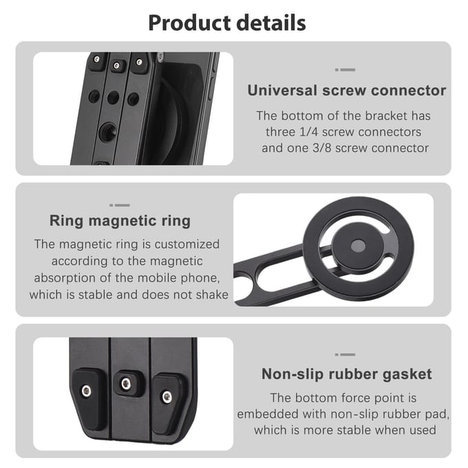 Multifunctionele Desktop Magnetische Telefoonhouder Opvouwbare Telefoon Statief Houder Magnetische Telefoonhouder zwart