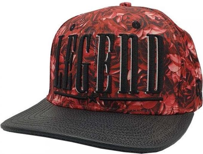 Lauren Rose - Legend Roses Allover Print - Snapback Pet - One Size - Burgundy Rood