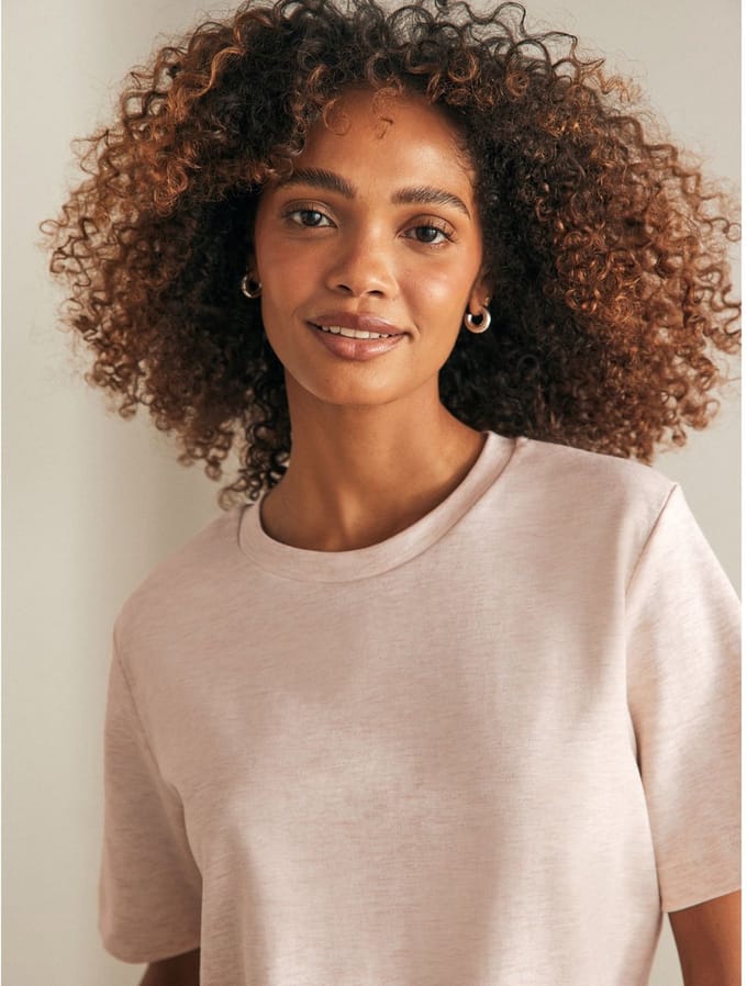 Next - Dames - Set van 3 zware basic T-shirts - Naturel