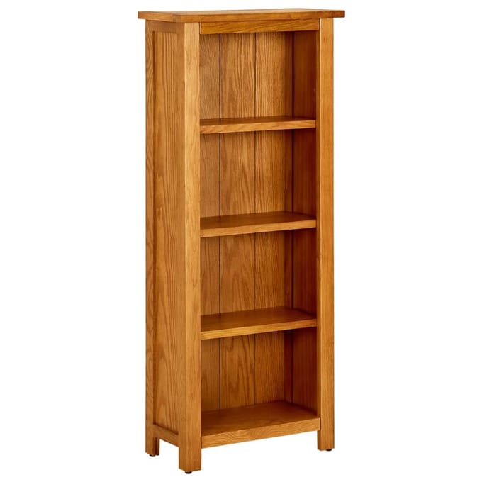 vidaXL - Boekenkast - met - 4 - schappen - 45x22x110 - cm - massief - eikenhout