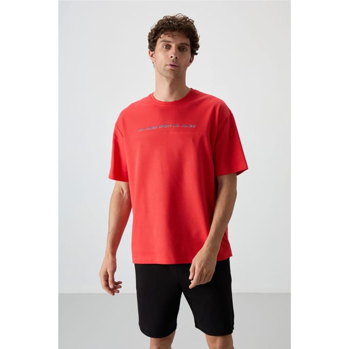 Overmaatse T-shirt met ronde hals en print