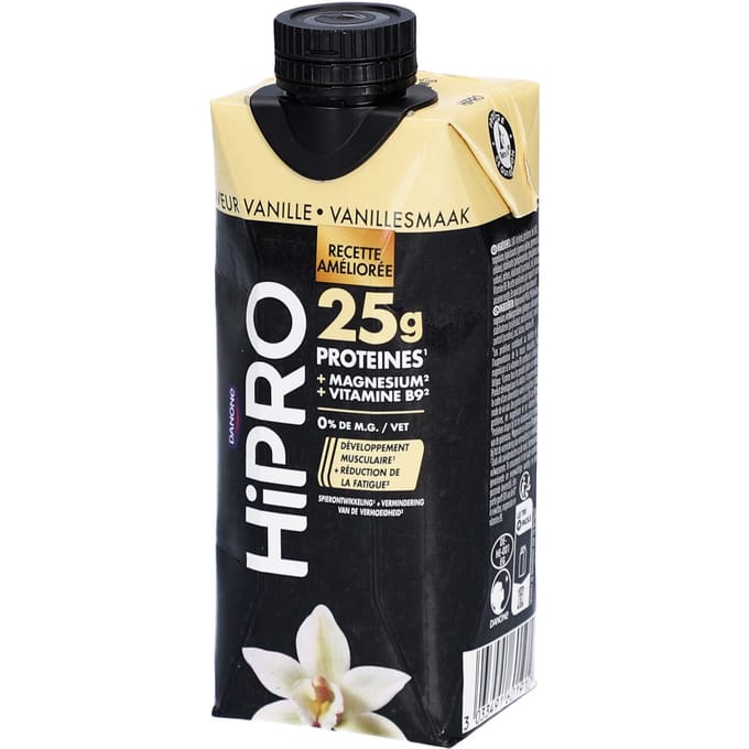 Danone HiPRO Eiwitshake – Vanille – 25g Proteïne – 8 x 330ml – Lactosevrij