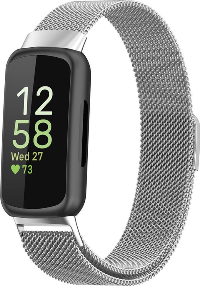 Milanees bandje - geschikt voor Fitbit Inspire 3 - zilver