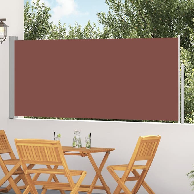 vidaXL - Windscherm - uittrekbaar - 117x314 - cm - bruin