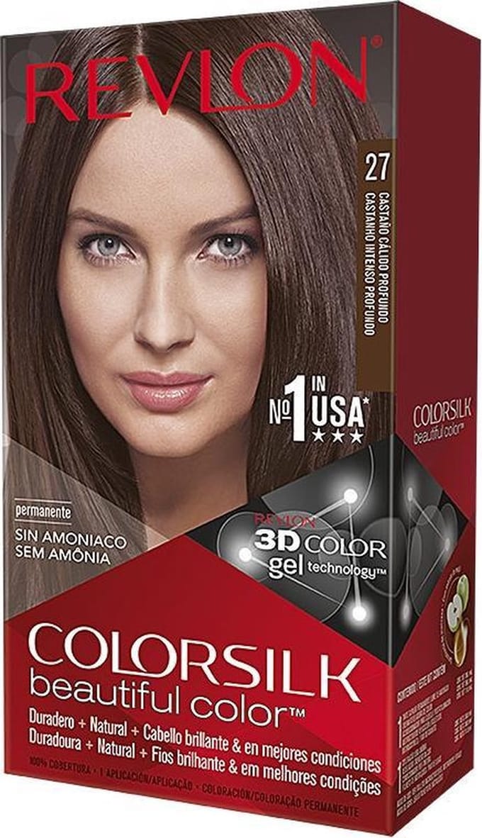 Haarkleur Zonder Ammoniak Colorsilk Revlon Diep warme kastanje