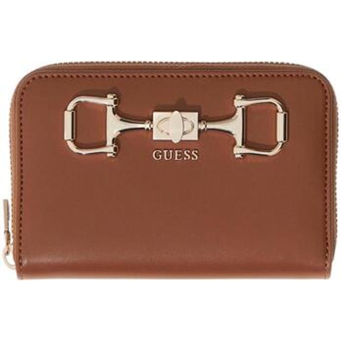 GUESS portemonnee Janie SLG Zip Around Wallet Cognac bruine
