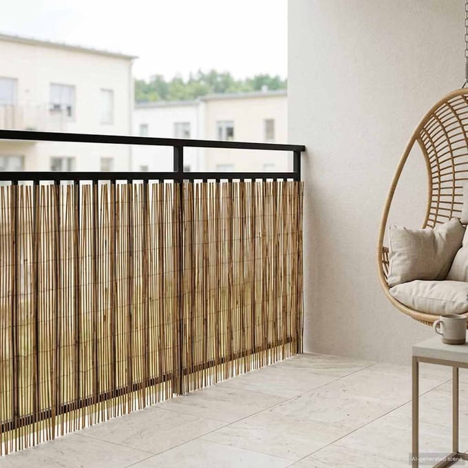 vidaXL - Tuinhek - Gecarboniseerd - 1000 - x - 90 - cm - Riet