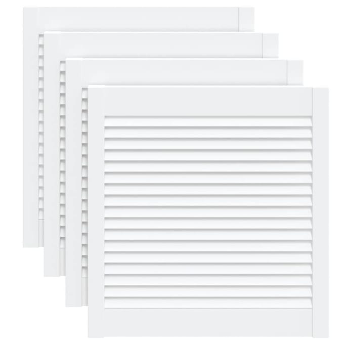 vidaXL - Kastdeuren - met - lamellen - 4 - st - 61,5x59,4 - cm - grenenhout - wit