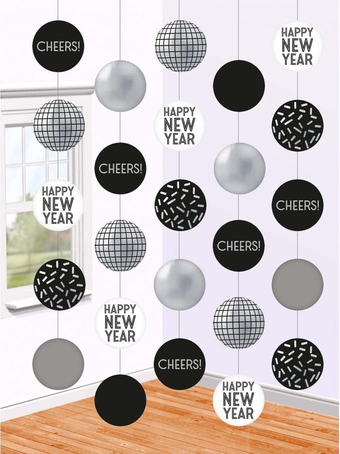 Amscan Hangslingers Disco Ball Nye 150 Cm 5 Stuks