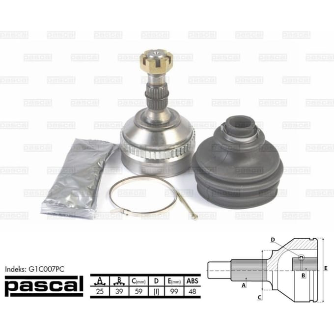 Homokineet reparatie set, aandrijfas PASCAL G1C007PC