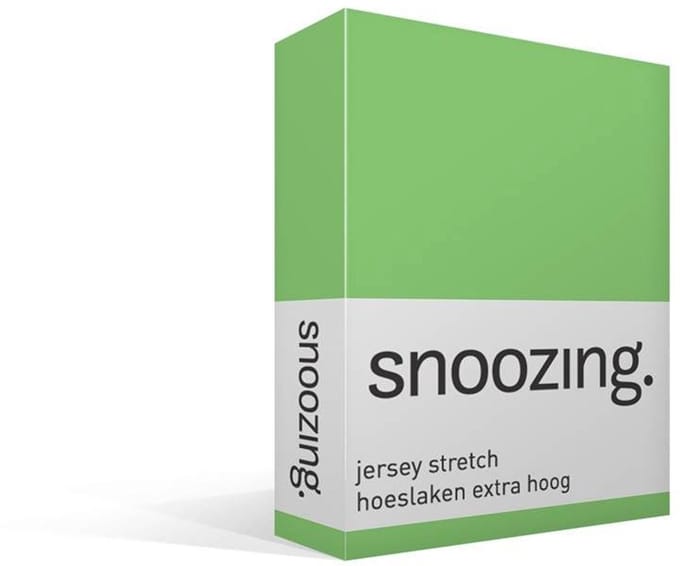 Snoozing Jersey Stretch - Hoeslaken - Extra Hoog - Eenpersoons - 70/80x200/220 cm - Lime