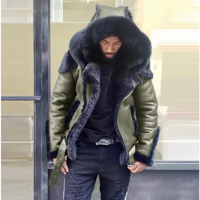 Verdikte Heren Pu Bont Eendelig Jas Met Capuchon Herenjas Winter 3XL pink