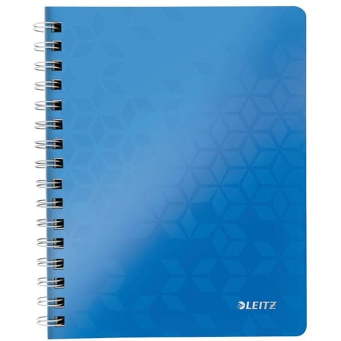 Leitz WOW collegeblok, DIN A5, 80 geruite vellen, transparante pocket, FSC®-gecertificeerd, blauw