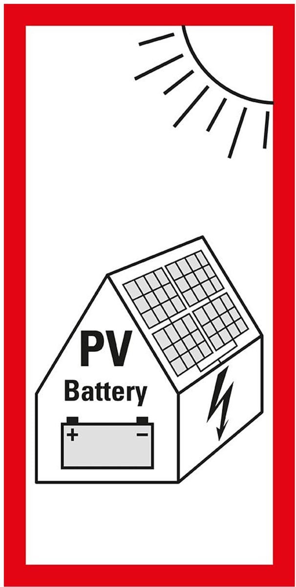 Sticker PV installatie, nieuw 100 x 50 mm