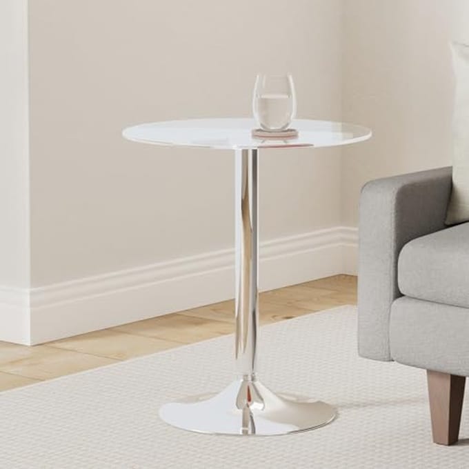 Ronde Glazen Tafel met Veiligheidsglas - 60 cm Diameter, 70 cm Hoogte