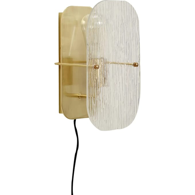 Hubsch Wandlamp metaal/glas - goud