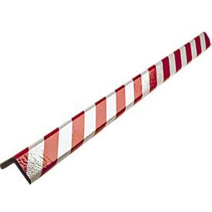 Hoekbeschermprofiel type H +, 1 m/stuk, rood/wit reflecterend