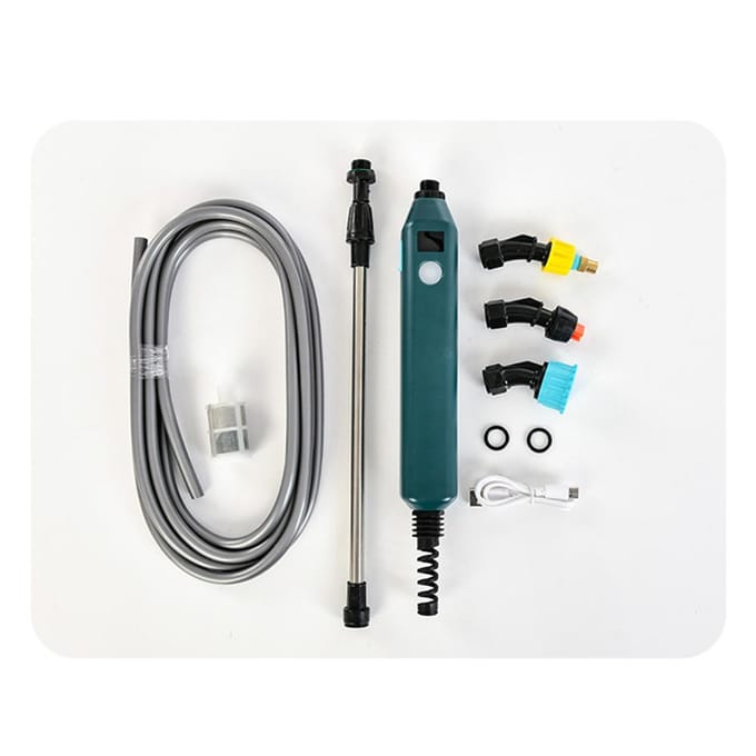 RVS Waterslang Sproeier Wand Spray Verstelbare Elektrische Vermogensweergave Handheld 5m hose set gray