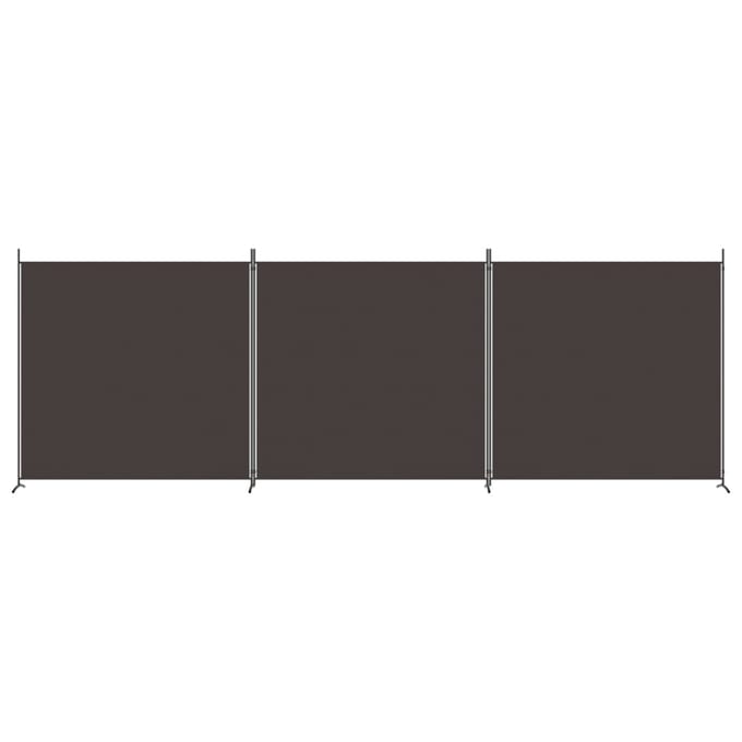 vidaXL - Kamerscherm - met - 3 - panelen - 525x180 - cm - stof - bruin