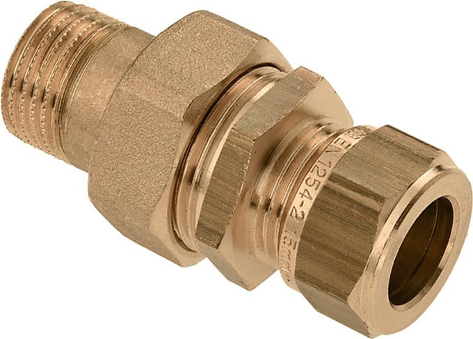 Bonfix vernikkelde knel radiatorkoppeling 1/2 x15mm recht